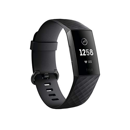 Fitbit Charge 3 Fitness Activity Tracker, Graphite/Black, One...