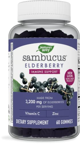 Nature’s Way Sambucus Elderberry Gummies, Immune Support...