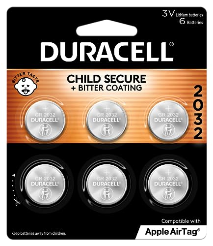 Duracell CR2032 3V Lithium Battery, Child Safety Features, 6...
