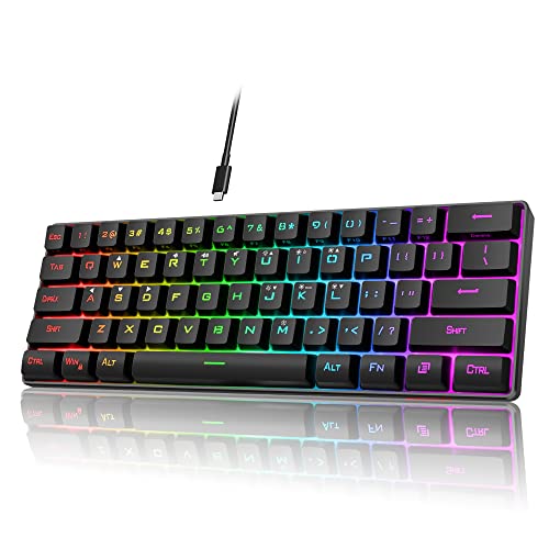 RedThunder 60% Gaming Keyboard, RGB Backlit Ultra-Compact Mini...